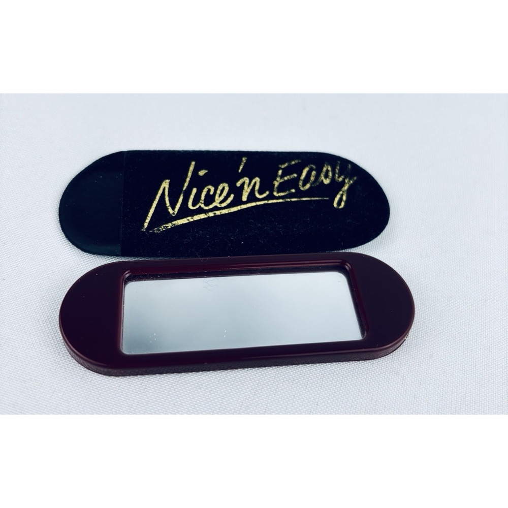 Vintage Nice N Easy Pocket Mini‎ Mirror With Suede Sleeve